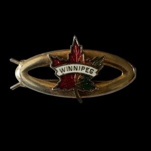 Winnipeg Maple Leaf Enamel Hair Clip - Red & Green